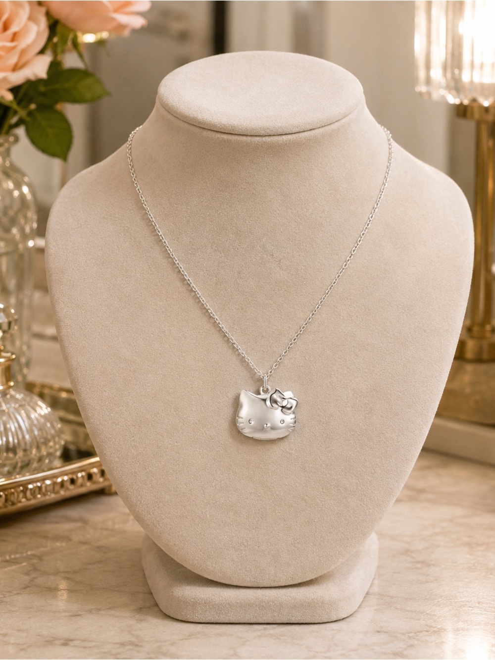Hello Kitty Sterling Silver .925 Locket Pendant Necklace 18” NWT